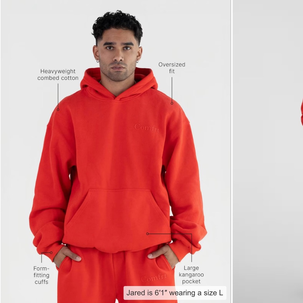 Minimalist Crimson Red Comfrt Hoodie
